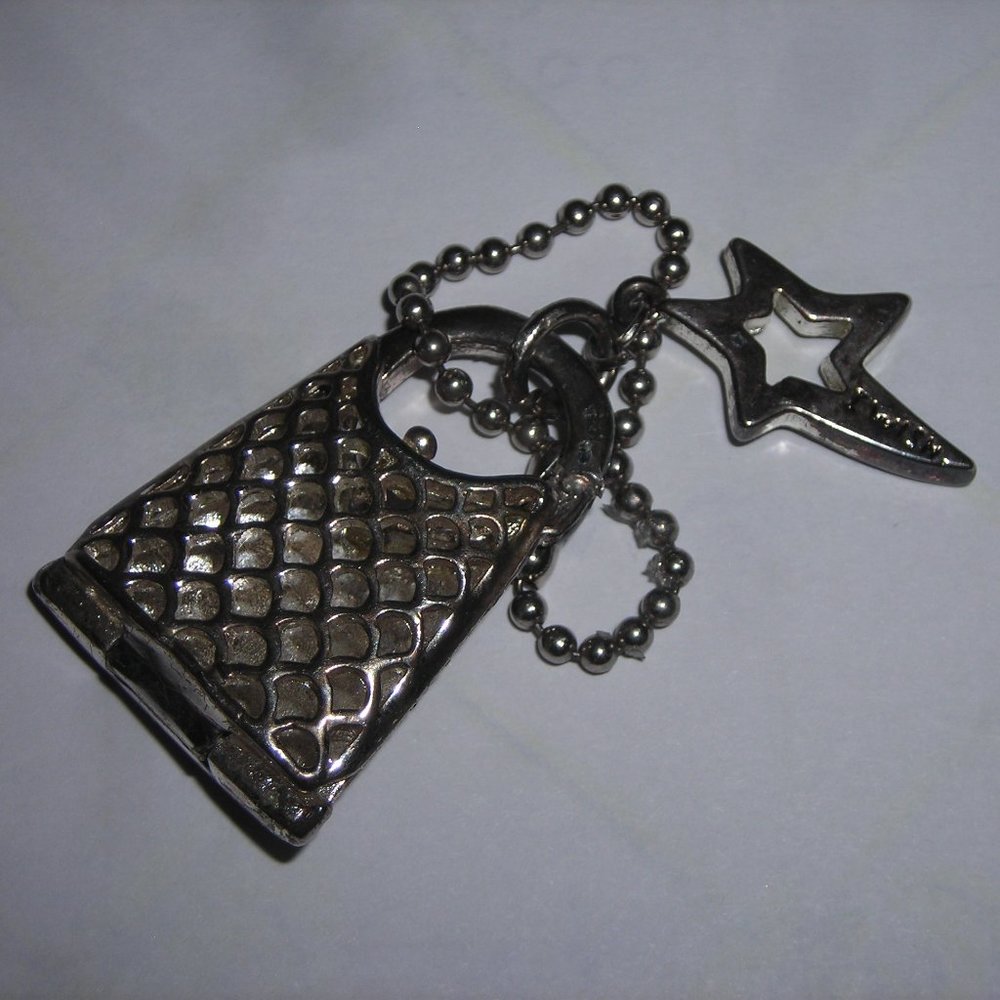 2 charms, silvertone, 1" & 1, 1/2"